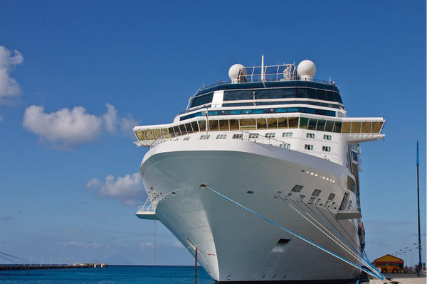 Huge Cruise Ship Tied to Pier