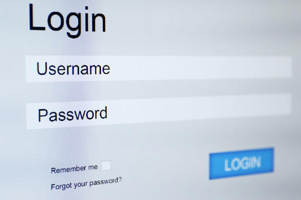 Login screen
